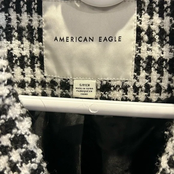 American Eagle Outfitters Houndstooth Pea Coat S - Picture 4 of 11